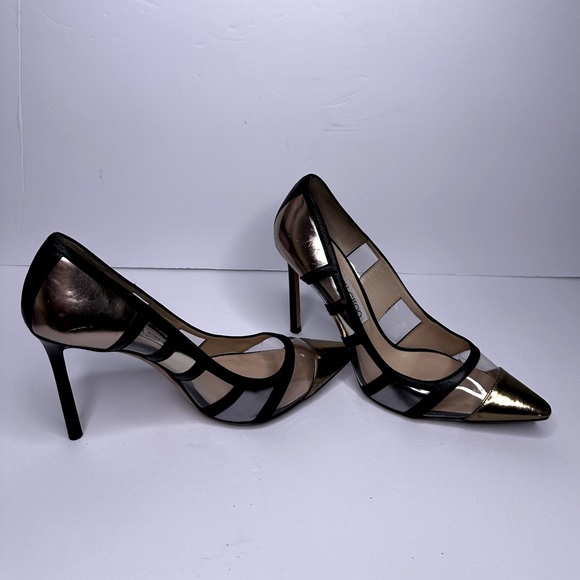 JIMMY CHOO 'Romy' Pump in Metallic Mic Leather, size 38.5 - Picture 15 of 15